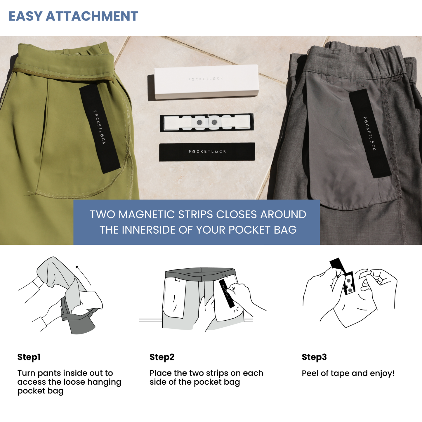 4 X PocketLock - Secures 4 pockets