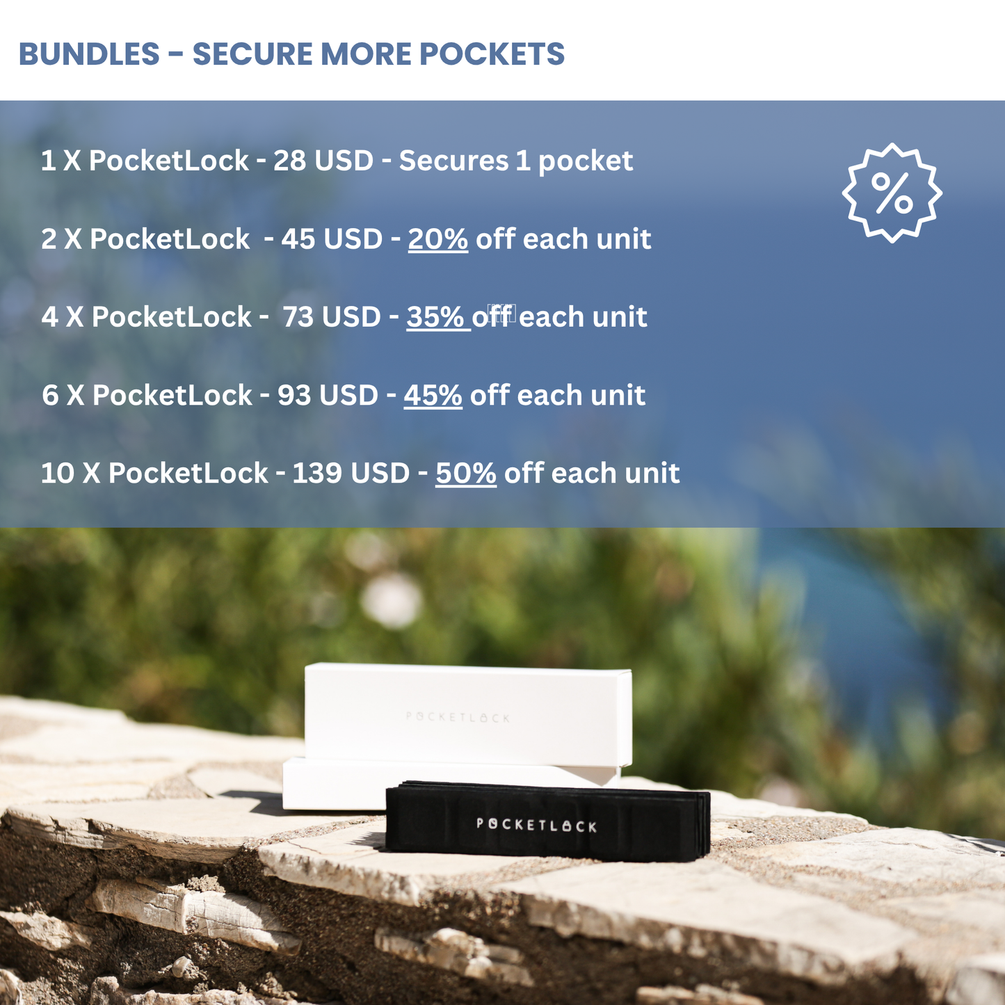 4 X PocketLock - Secures 4 pockets